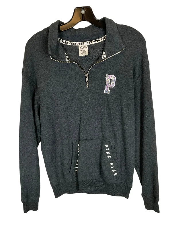 Sweatshirt Collar By Pink In Grey, Size: Xs