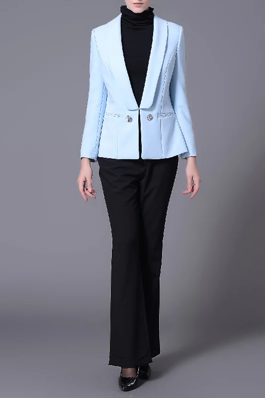 DL Classic Executive Power Suit Jacket－Grayish Blue