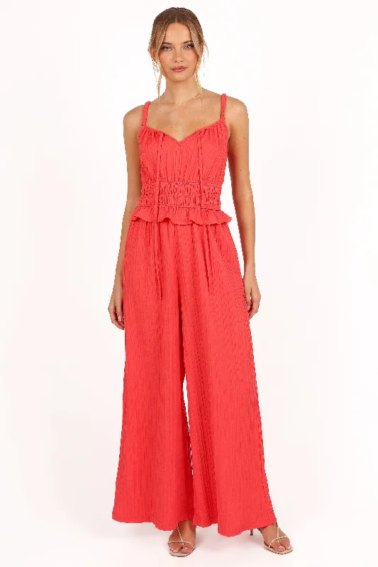 Camry Jumpsuit - Coral Red