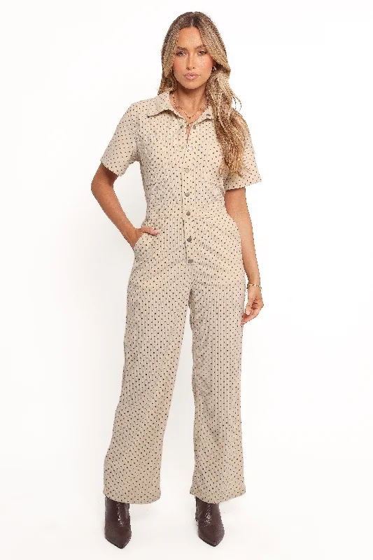 Mikia Jumpsuit - Cream Brown