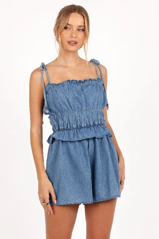 Miller Romper - Light Indigo