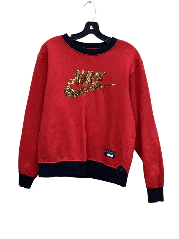 Athletic Sweatshirt Crewneck By Nike In Red, Size: S