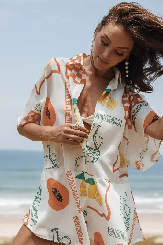 Sebastian Romper - White Orange