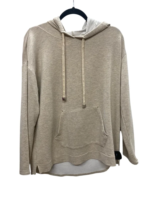 Sweatshirt Hoodie By Calvin Klein In Beige, Size: M