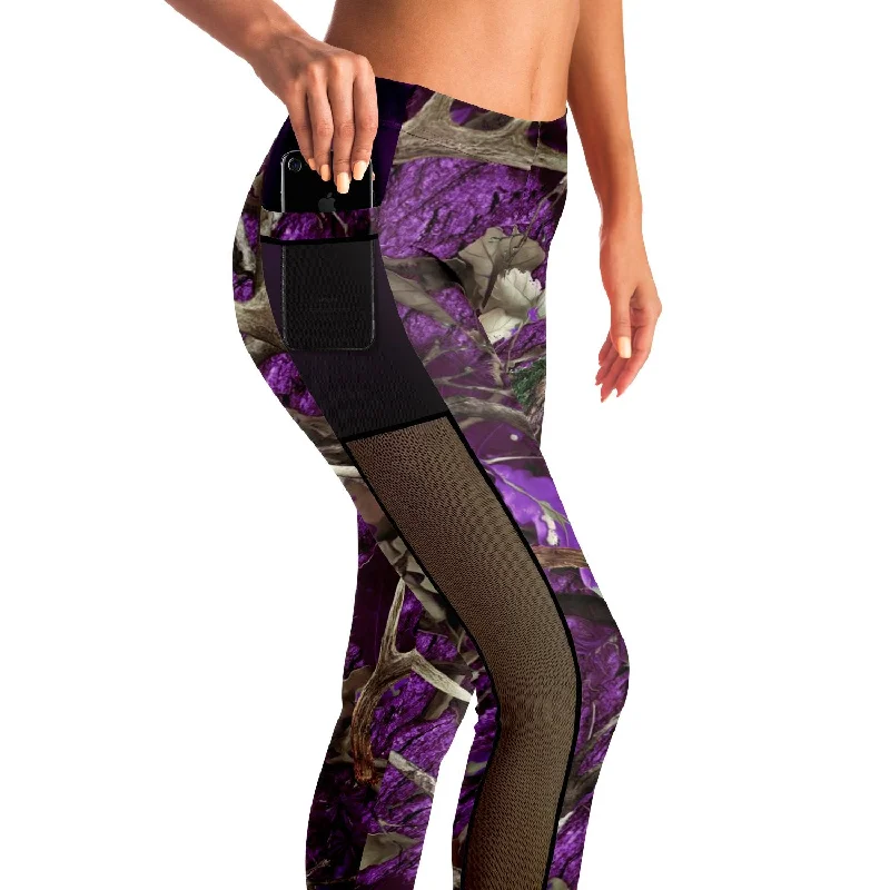 Panache Camo Mauve Mesh Pocket Leggings