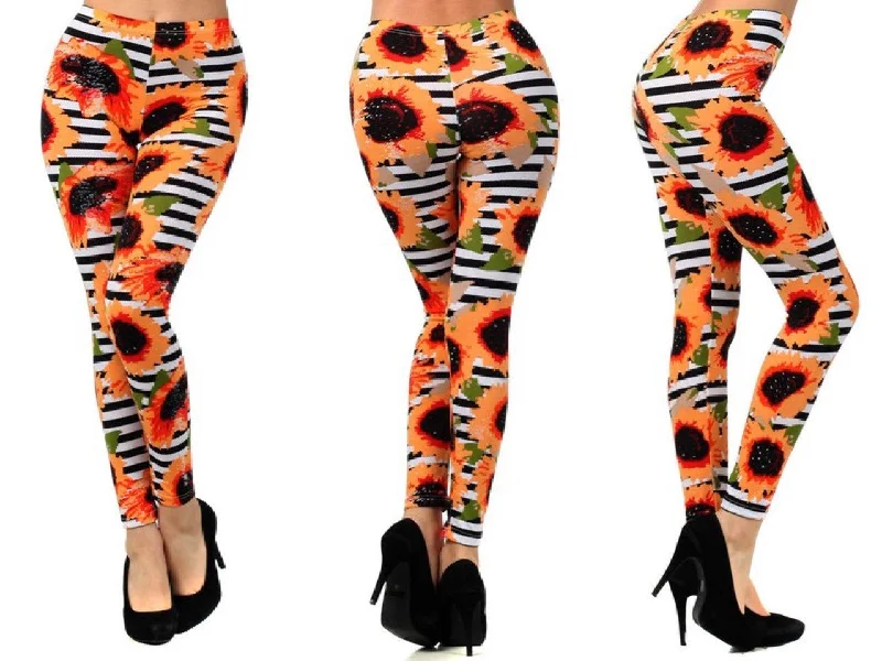 Happy Sunny Sunflowers Leggings