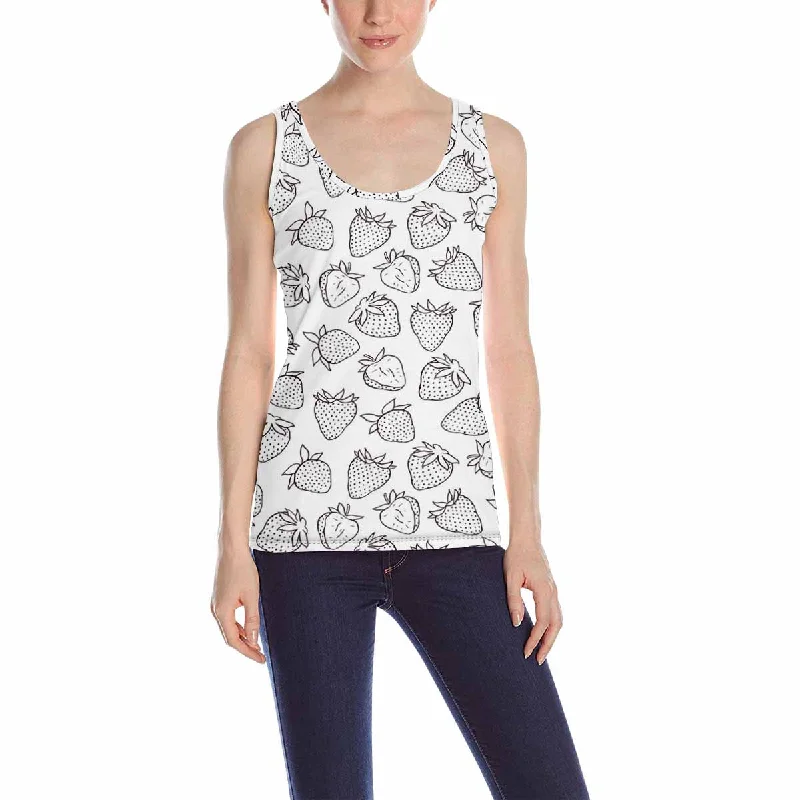 Womens Tank Tops print with white Strawberries