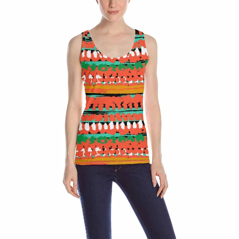 Womens Tank Tops print with Ethnic pattern