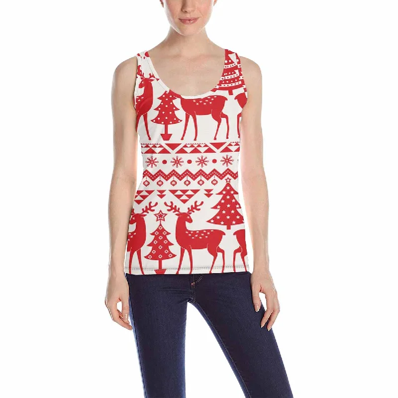 Womens Tank Tops print with Christmas pattern