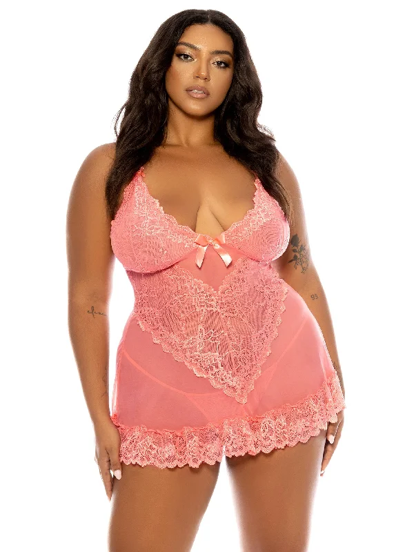 Curvy Valentine Lacey Babydoll