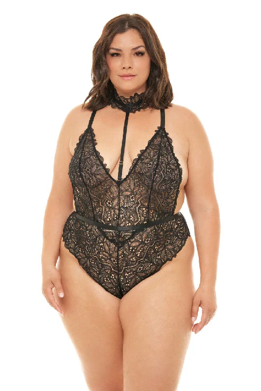 Curvy Dahlia Lace Teddy