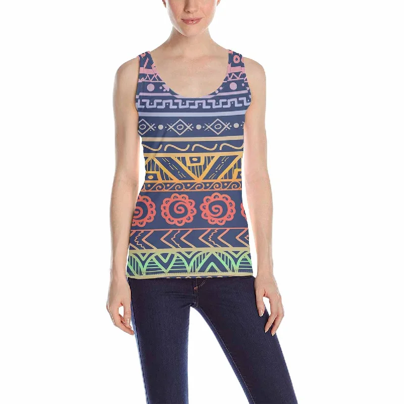 Womens Tank Tops print with graphic Tribal striped