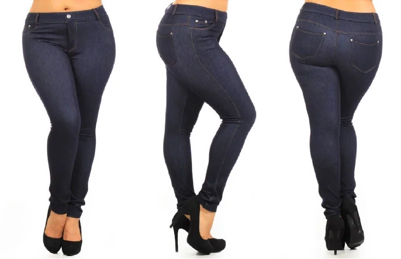 Stretchy & Soft Skinny Jean Leggings (Plus Size)