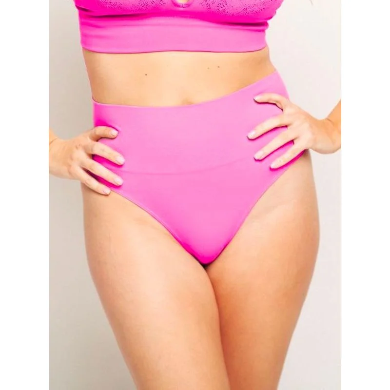 High Rise Smoothing Thong- Pop Pink