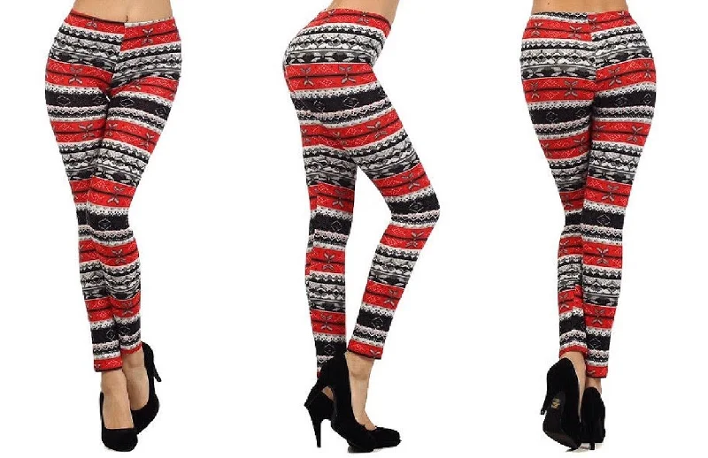 Tribal Fleece Knit Stretch Leggings