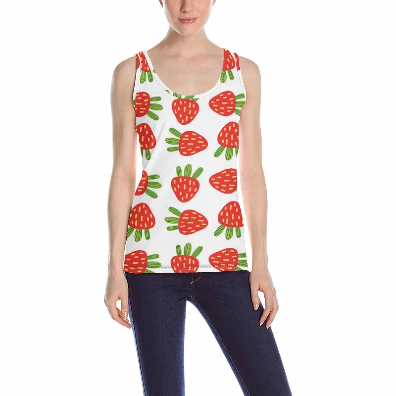 Womens Tank Tops print with strawberries pattern