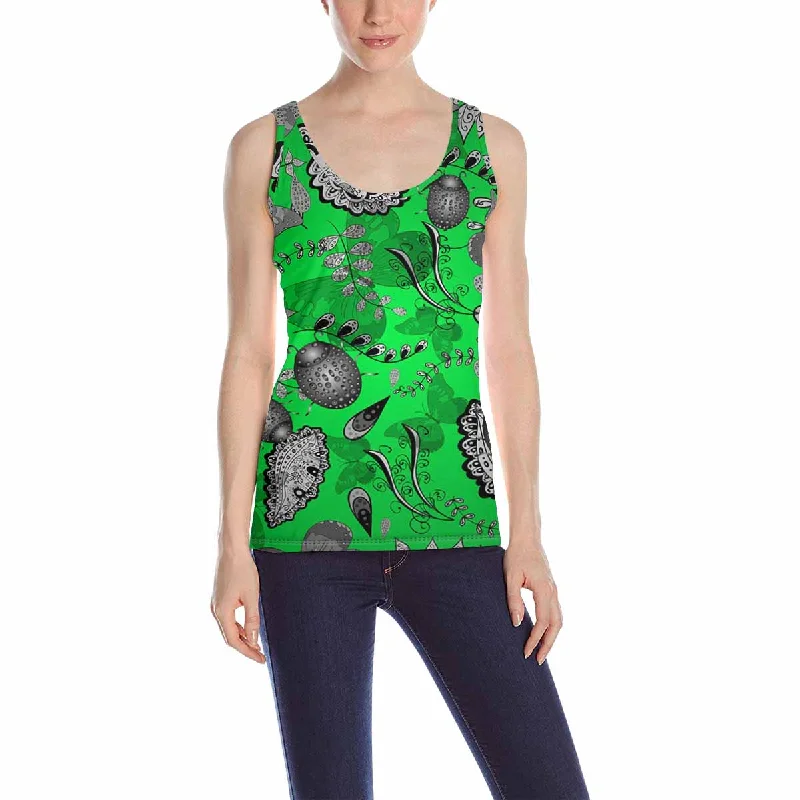 Womens Tank Tops print with flowers and Ladybug