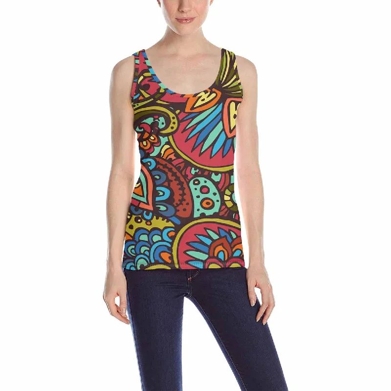 Womens Tank Tops print with graphic Tribal pattern