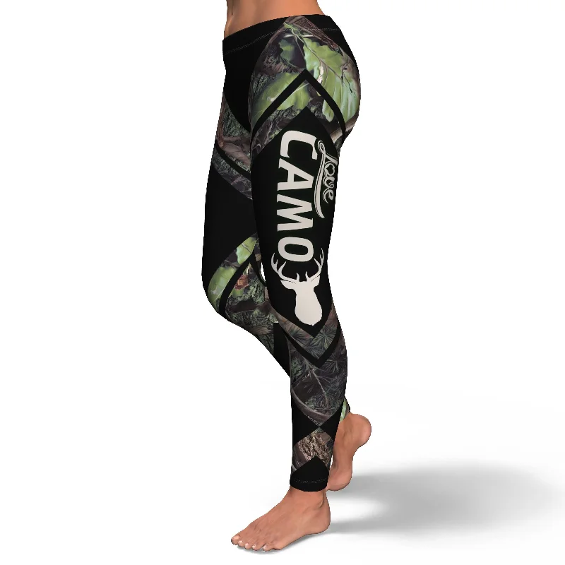 Love Camo Green Stripes Leggings