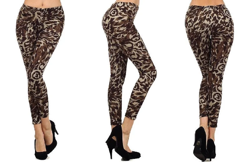 Safari Cheetah Fleece Knit Leggings