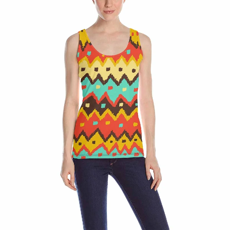 Womens Tank Tops print with colorful aztec Abstract pattern