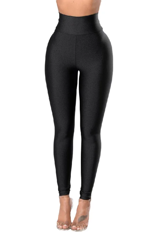 Leggings Serres Noirs A Taille Haute avec Serre-Taille