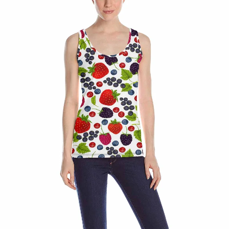 Womens Tank Tops print with Fresh berries pattern