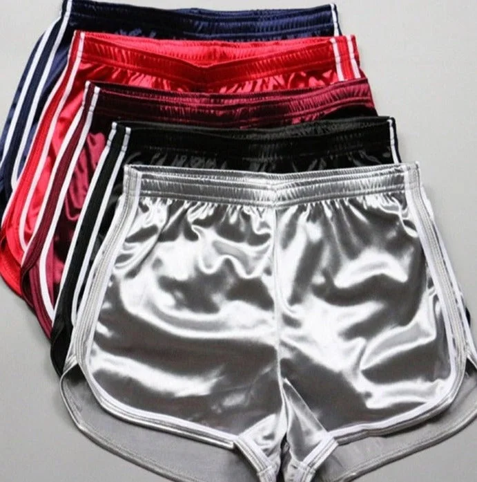 Shiny Booty Shorts with Contrast Edges