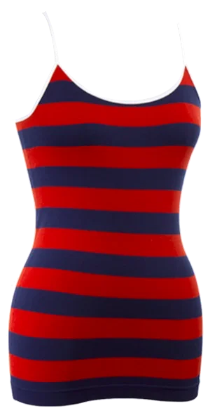 Striped Spaghetti Strap Camisole | Red/Navy and White Trim