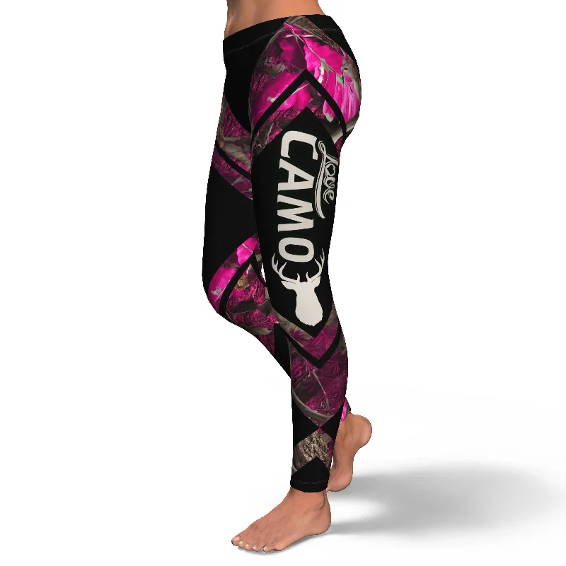 Love Camo Pink Stripes Leggings