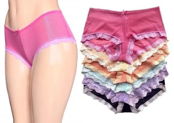 Sheer Full Coverage Lounge Panties with Frills