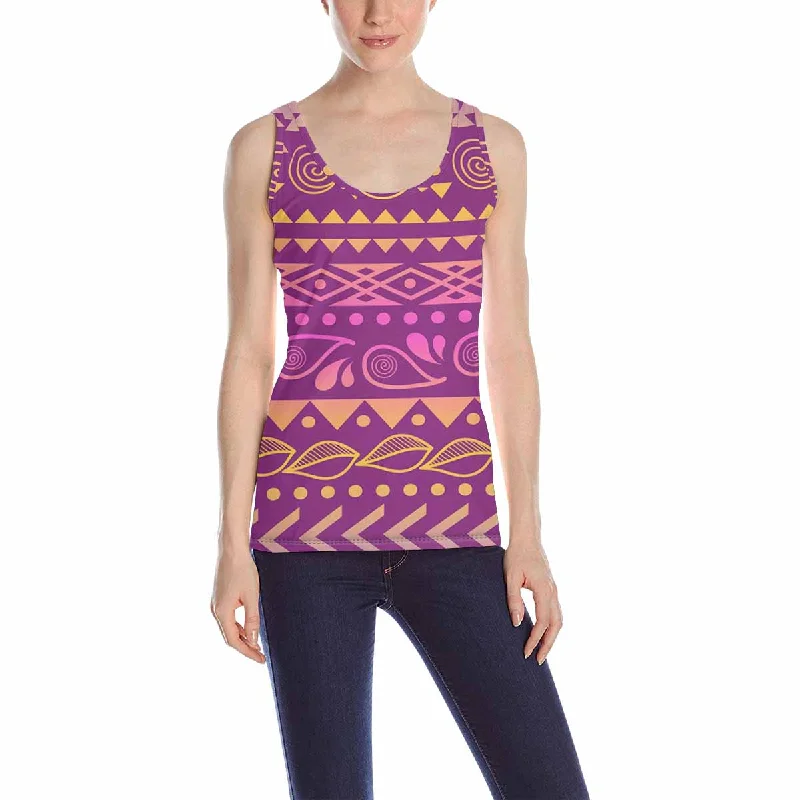 Womens Tank Tops print with colorful Tribal striped pattern