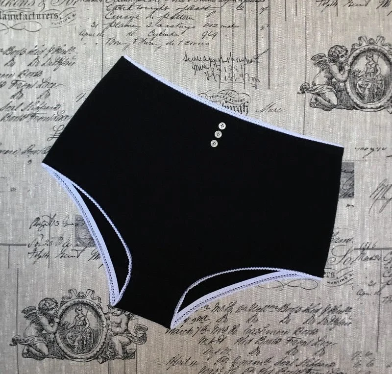 Claudette High Brief Black and White