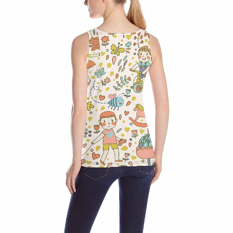 Womens Tank Tops print with cute colorful pattern