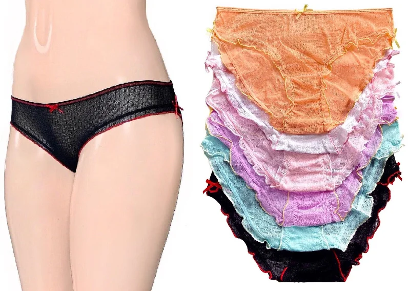 See Through Sheer Lace High Waist Panties