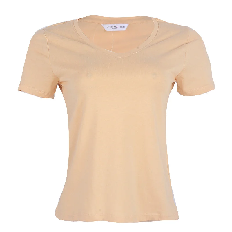 REDTAG Pink V-Neck T-Shirt