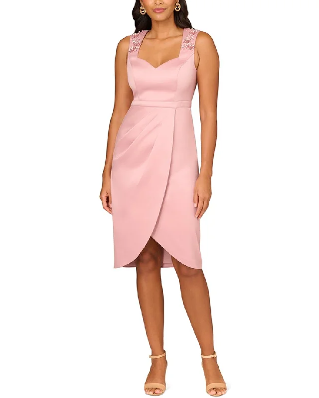 Aidan Mattox Stretch Mikado Midi Dress