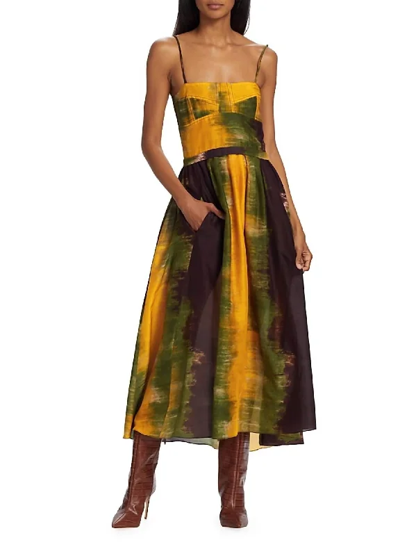 Amazonas Maive Midi Dress In Yellow Ombre