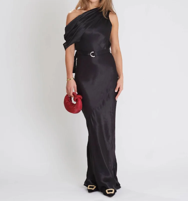 Angelique Midi Dress In Black