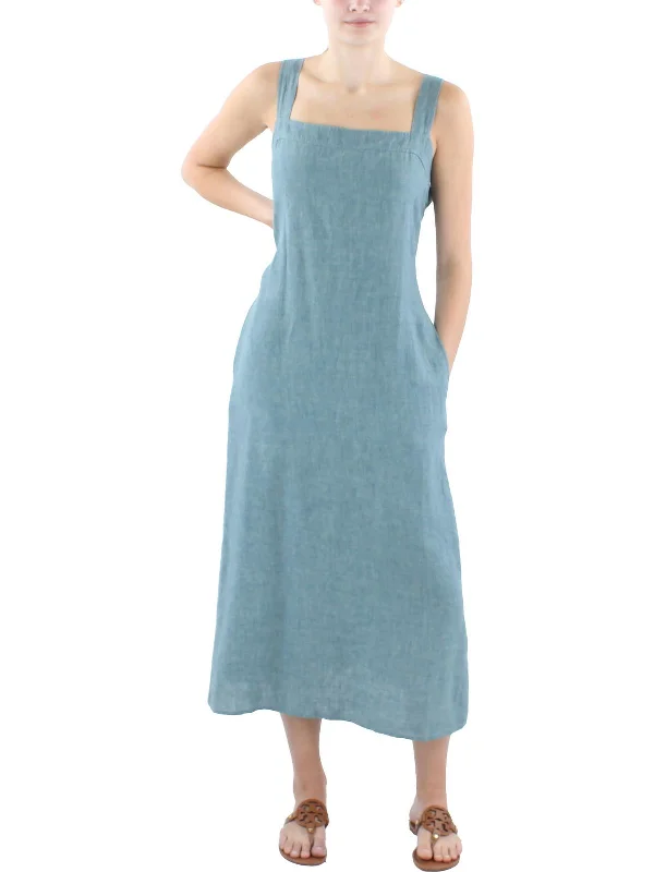 Womens Midi Sleeveless Midi Dress