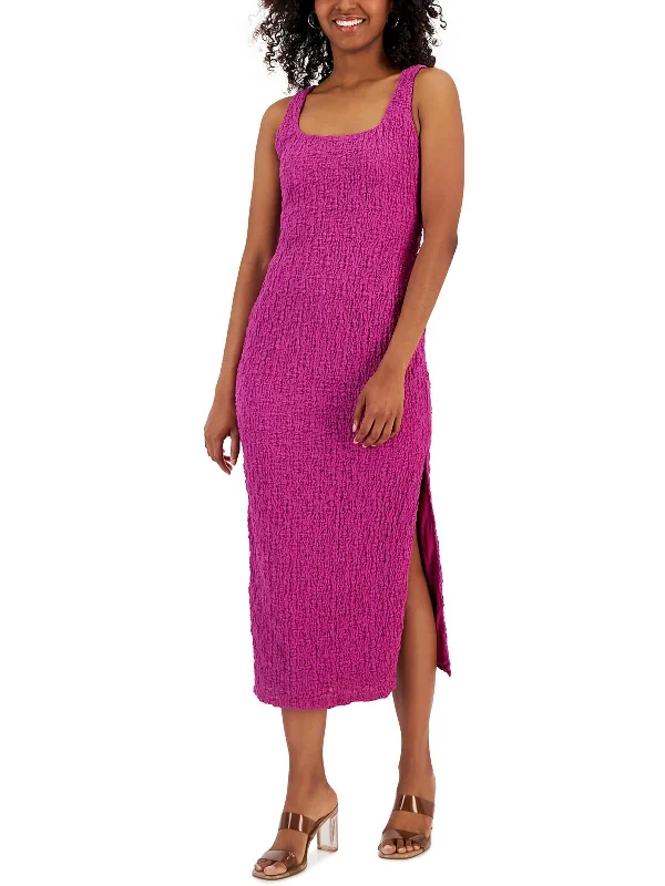 Womens Textured Midi Dress