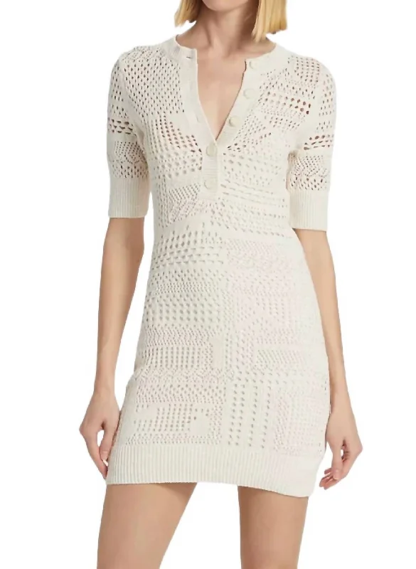 Corinne Mini Dress In Bone/cream