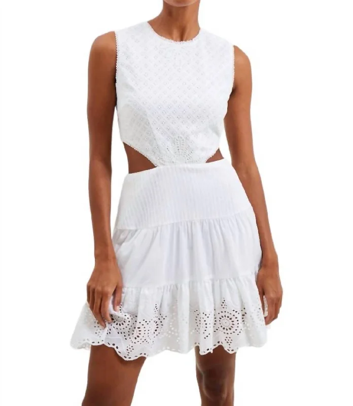 Esse Cotton Mini Dress In White