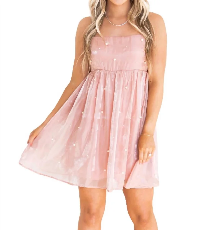 If You Only Knew Pearl Mini Dress In Pink