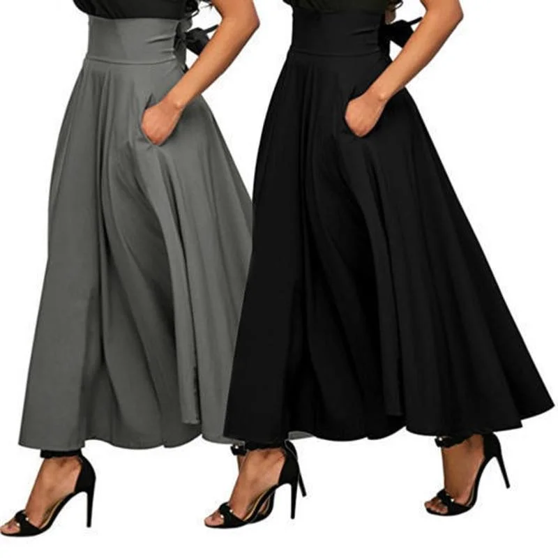 Women Maxi Skirts With Pockets