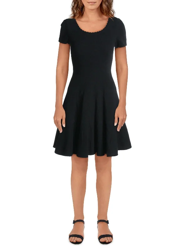 Womens Textured A-Line Mini Dress