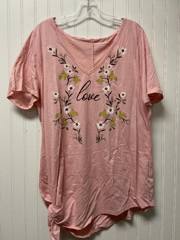 Pink Top Short Sleeve Basic Lane Bryant, Size Xl