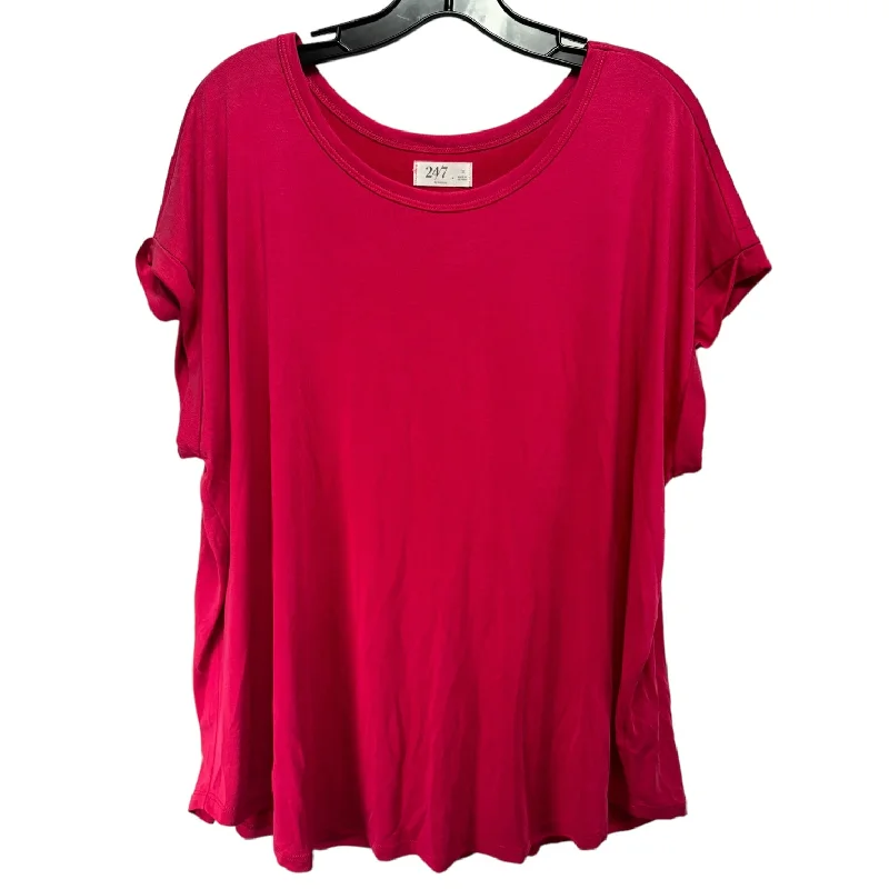 Red Top Short Sleeve Basic Maurices, Size 1x