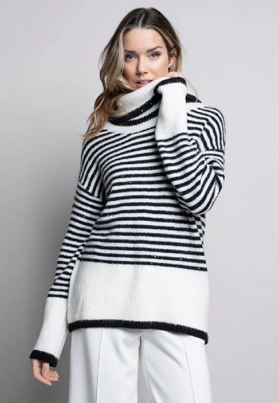 Cowl Neck Stripe Top