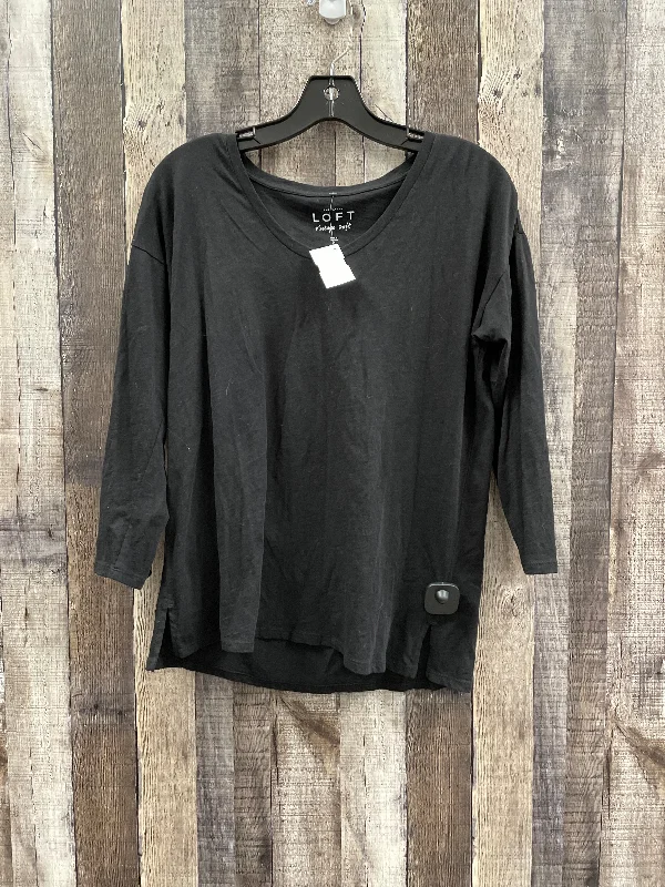 Top Long Sleeve Basic By Loft In Black, Size: S